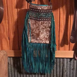 Western leather handmade crossbody bag/ purse